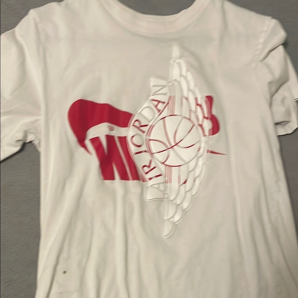 Jordan Kids White and Red Graphic T-Shirt